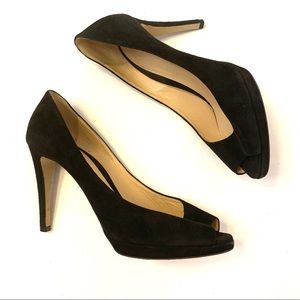 Armani Collezioni Black Suede Pump Heel